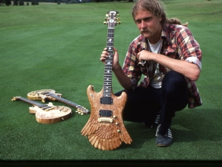 Steve, with one of 12 Eagle guitars. Two Vulcan Deluxes in background
